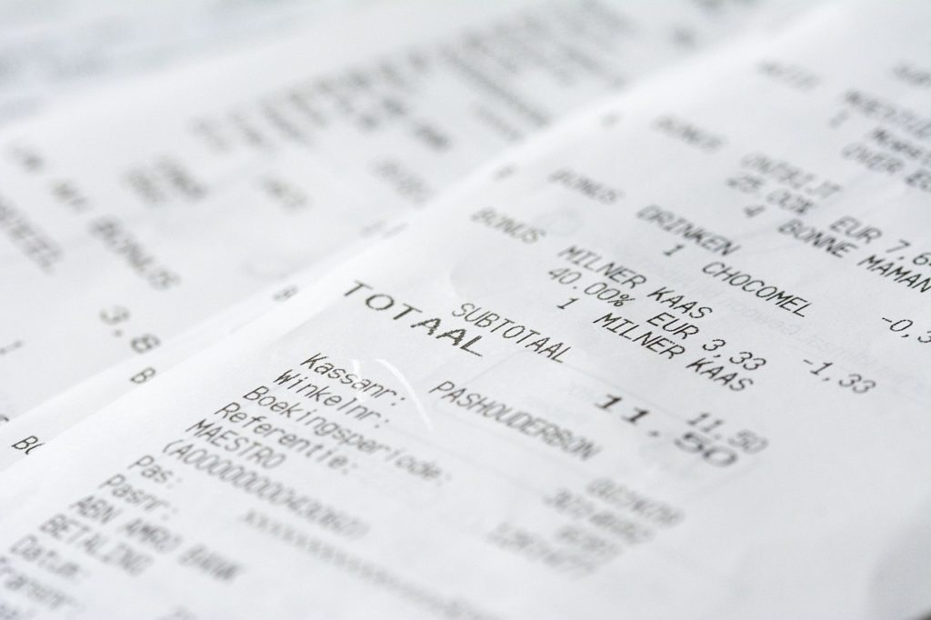 receipt, money, groceries-1274307.jpg